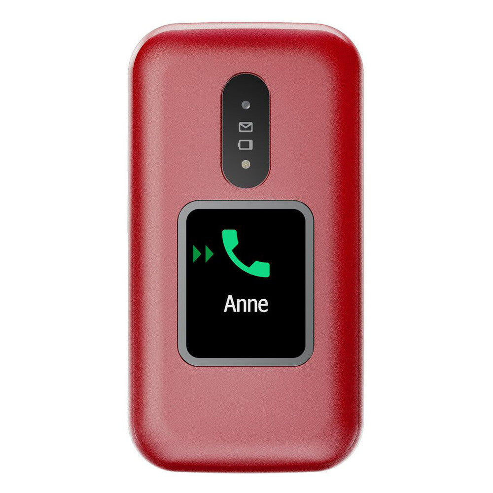 Doro 2880 4G (Flip phone with charging dock, dual display) Red / White