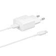 Samsung EP-T1510XWE - Complete netlader - 15W-adapter & USB Type-C-naar-Type-C-kabel - wit - originele verpakking