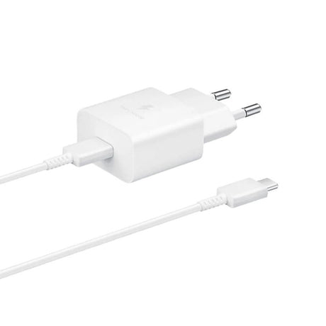 Samsung EP-T1510XWE - Caricatore da rete completo - Adattatore 15W e cavo USB Type-C a Type-C - Bianco - confezione originale