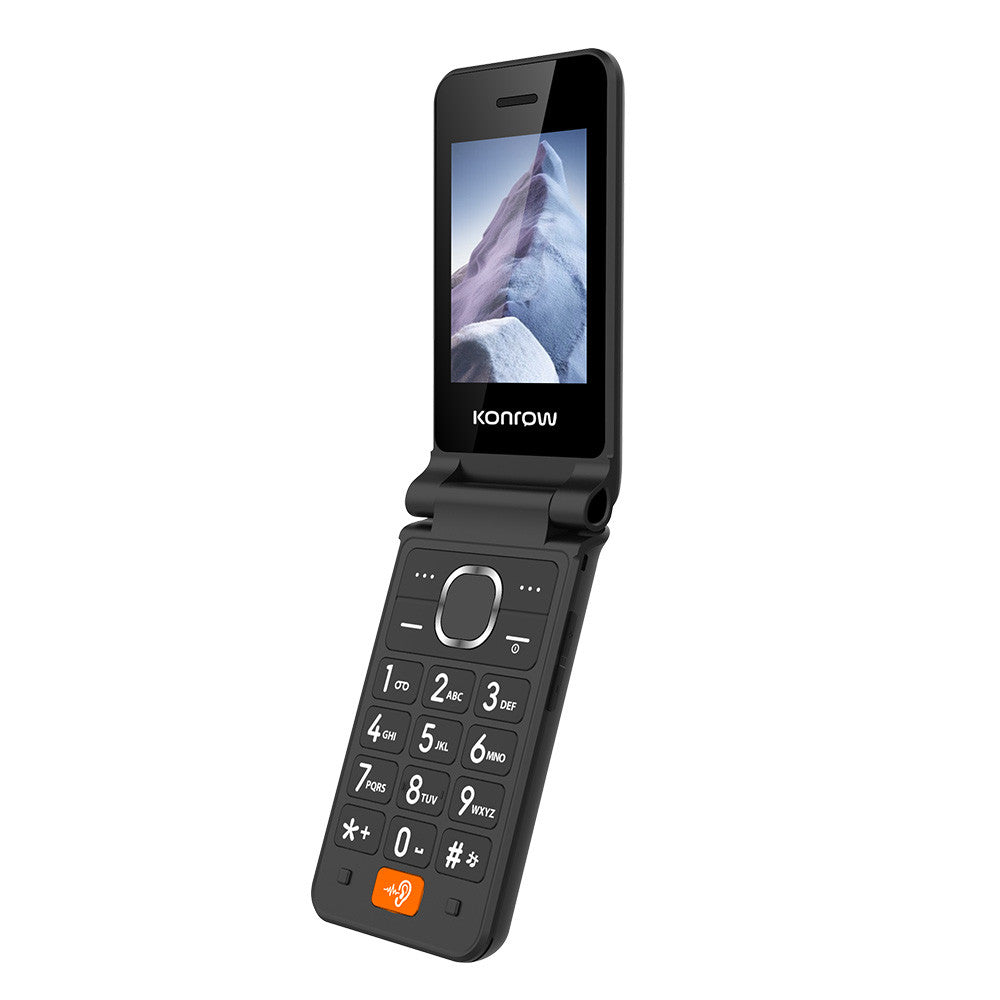 Konrow Senior Flip (4G - 2.8'' - With Charging Cradle) Black