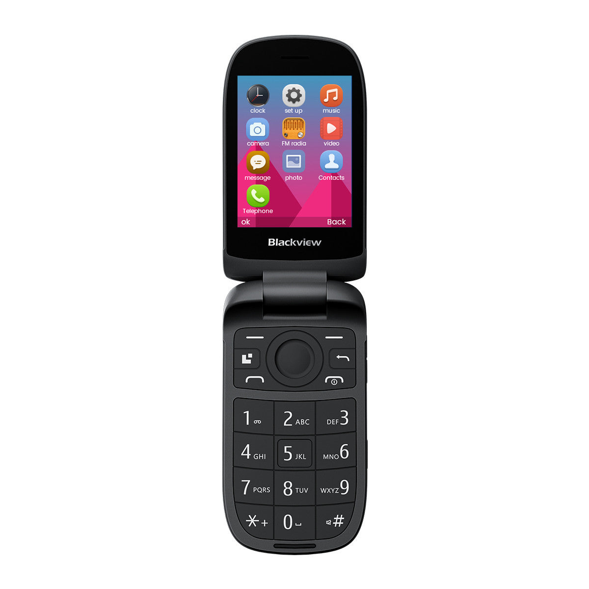 Blackview N2000 (Klaptelefoon - 2.8''-scherm) Zwart