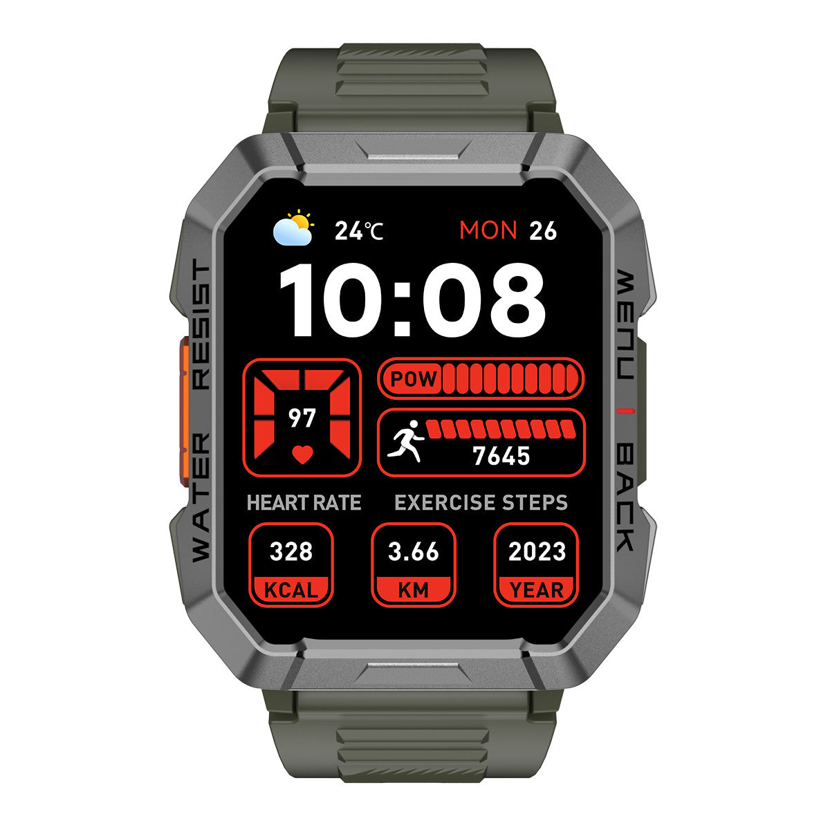 Blackview W60 (Robuust smartwatch - 2.01'' - geïntegreerde microfoon) Groen
