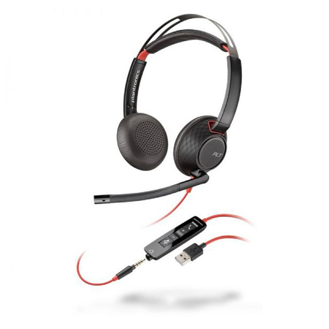 Poly Blackwire 5220 Wired Headset - (Stereo - USB-A - 3.5 mm Jack, Remote Control) Black