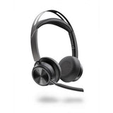 Kabelloses Poly Voyager Focus 2 Headset - (Stereo - Bluetooth - USB-C/A-Adapter - Ladestation) Schwarz