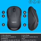 Logitech M220 Wireless Mouse - (Silent - 10 m Range) Grey