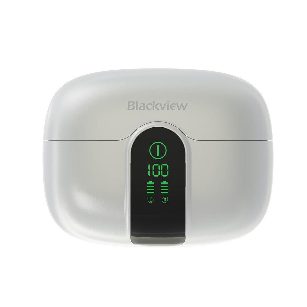Blackview AirBuds 15 (Bluetooth 6.0 - Ecran d'Affichage - Reduction de Bruit) Blanc