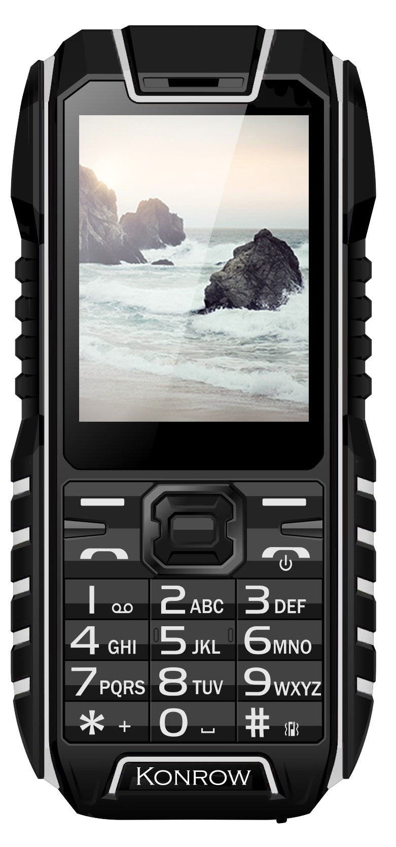 Téléphone Antichoc Konrow Stone - 2.4'' - Noir / Blanc