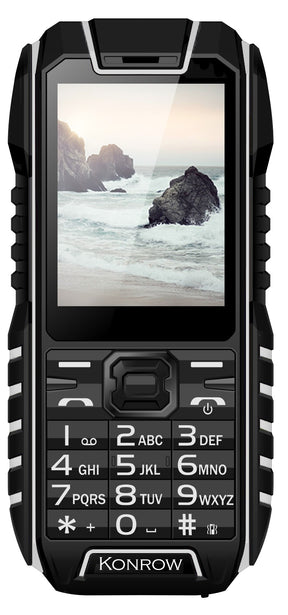 Téléphone Antichoc Konrow Stone - 2.4'' - Noir / Blanc