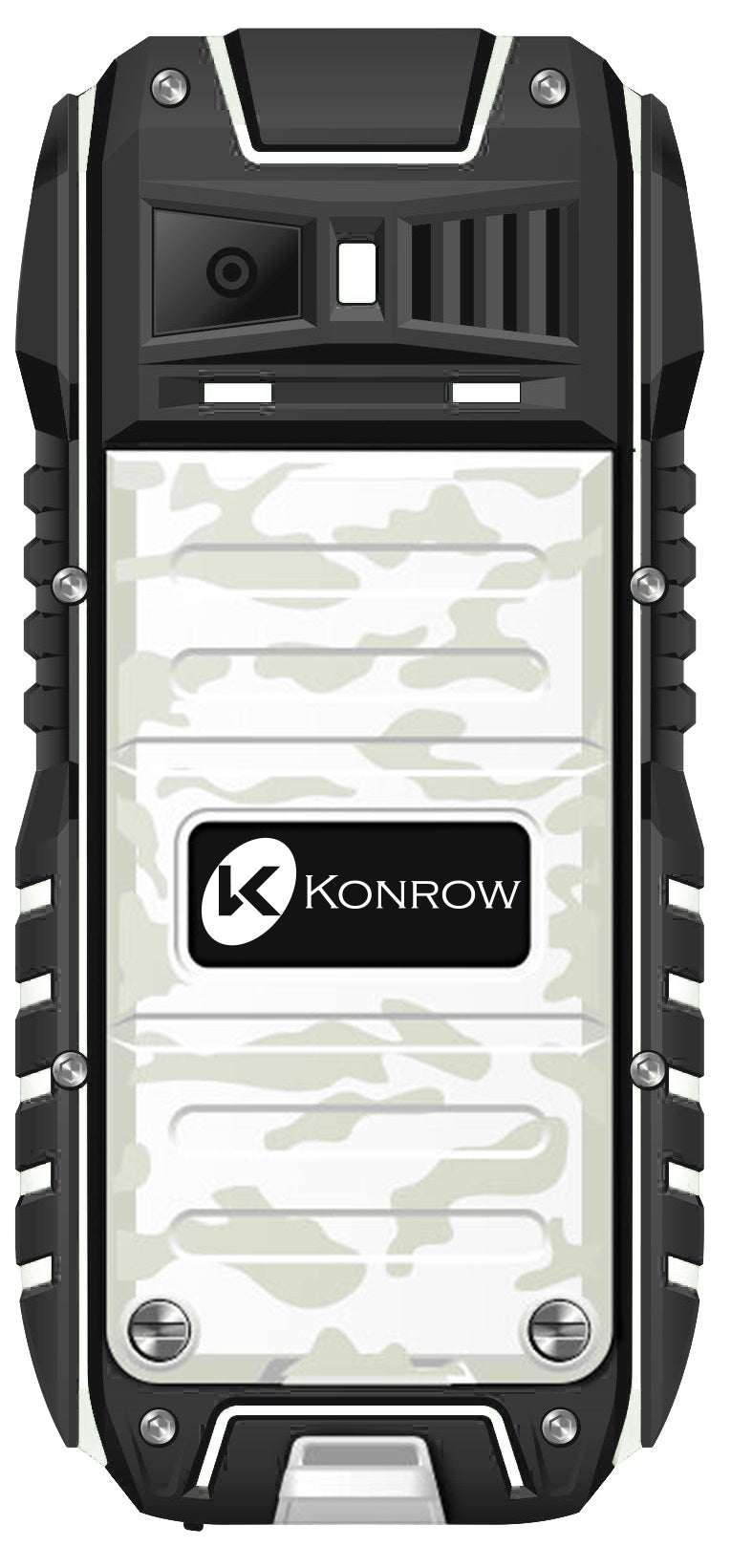 Téléphone Antichoc Konrow Stone - 2.4'' - Noir / Blanc